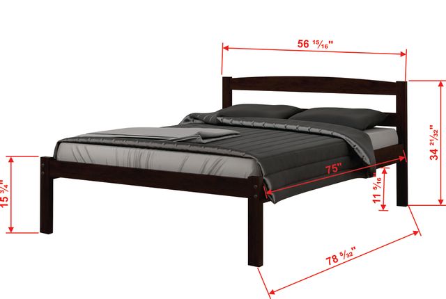 Donco Trading Company Econo Full Bed With Dual Under Bed Drawers-1