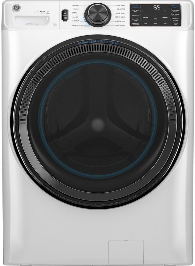 GE® 5.0 Cu. Ft. White Front Load Washer-0