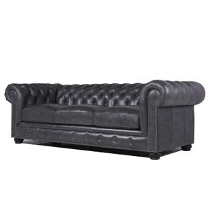 Nice Link Grey Leather Sofa
