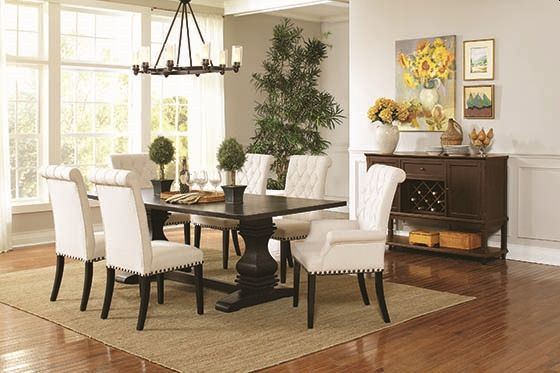 Coaster® Mapleton Cream Upholstered Dining Arm Chair 3