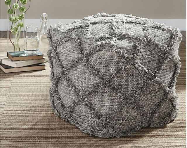 Signature Design by Ashley® Adelphie Natural Gray Pouf-1