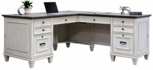 Martin Furniture Hartford White L-Shaped Desk