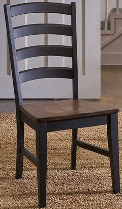 A-America® Stormy Ridge Dining Chicory/Slate Black Ladderback Chair