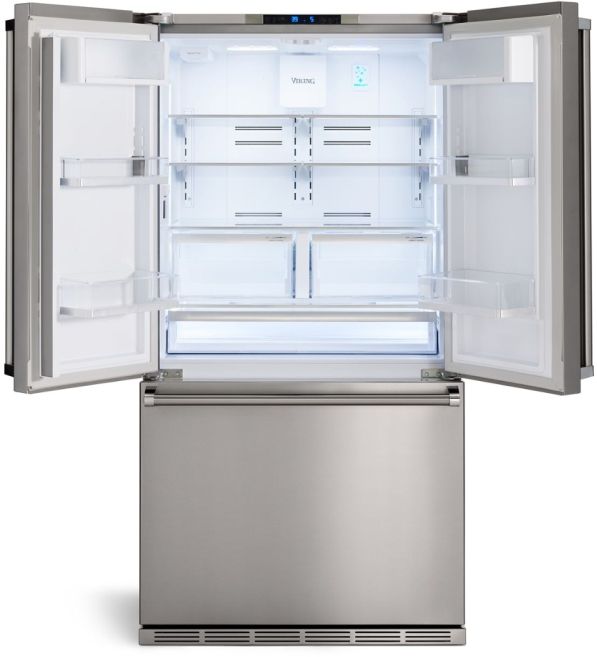 Viking® 3 Series 19.8 Cu. Ft. Stainless Steel Counter Depth Freestanding French Door Refrigerator-2