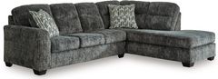 Signature Design by Ashley® Lonoke 2-Piece Gunmetal Left-Arm Facing Sectional with Chaise