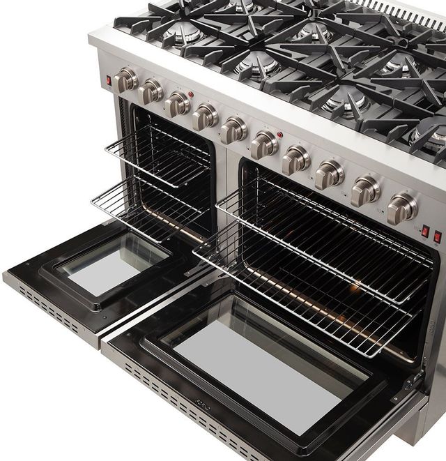 FORNO® Alta Qualita 48" Stainless Steel Pro Style Dual Fuel Natural Gas Range 6
