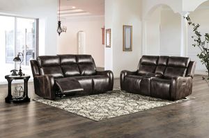 Furniture of America® Barclay 2-Piece Dark Brown Power Reclining Sofa Set