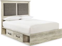 Signature Design by Ashley® Cambeck Whitewash Queen Upholstered Storage Panel Bed