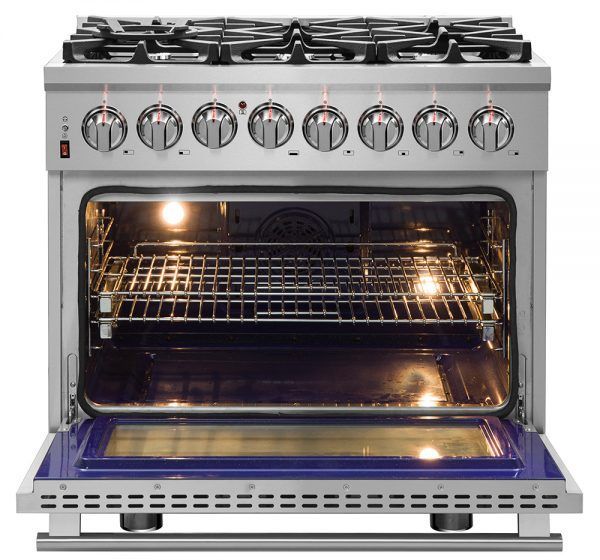 FORNO® Alta Qualita 36" Stainless Steel Pro Style Dual Fuel Natural Gas Range-2