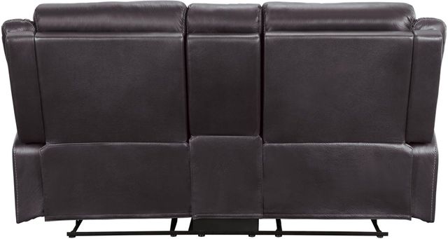Homelegance® Yerba Dark Brown Double Reclining Lay Flat Loveseat with Center Console 2