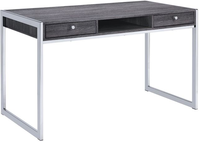 Coaster® Wallice Weathered Grey And Chrome2-Drawer Writing Desk-0