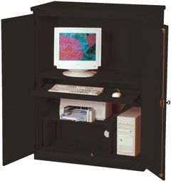 Crate Designs™ Furniture Espresso Lacquer Top Computer Armoire