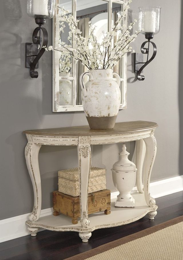 Signature Design by Ashley® Realyn White/Brown Sofa Table 4