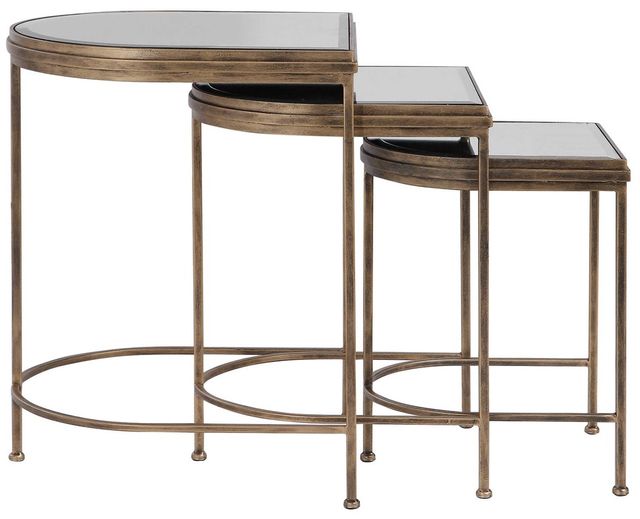 Uttermost® India Set of 3 Gold Nesting Tables Set 1