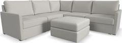 Flex by Flexsteel® 5-Piece Taupe 5-Seat Sectional with Ottoman