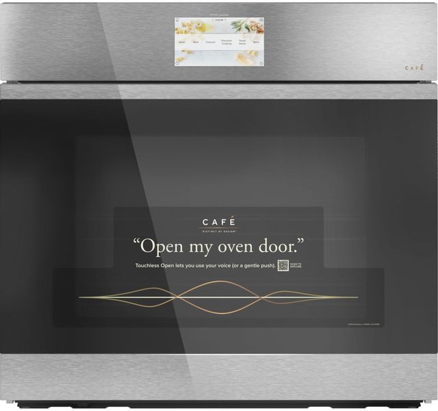 Cafe™ Minimal 30" Platinum Glass Built In Convection Single Electric Wall Oven-1