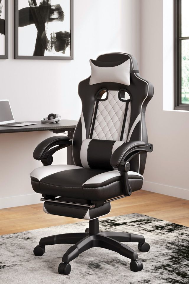 Signature Design by Ashley® Lynxtyn Black/White Home Office Swivel Desk Chair 7