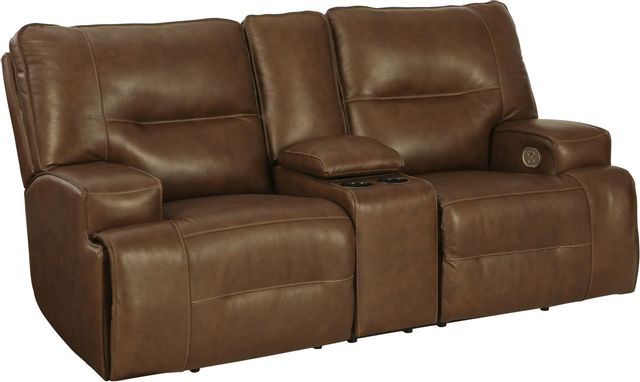 Signature Design by Ashley® Francesca Auburn Power Reclining Loveseat with Console