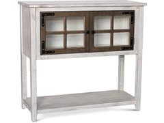 Crestview Living Room Console Table with Two Glass Doors