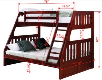 Donco Trading Company Merlot Twin/Full Mission Bunkbed-2