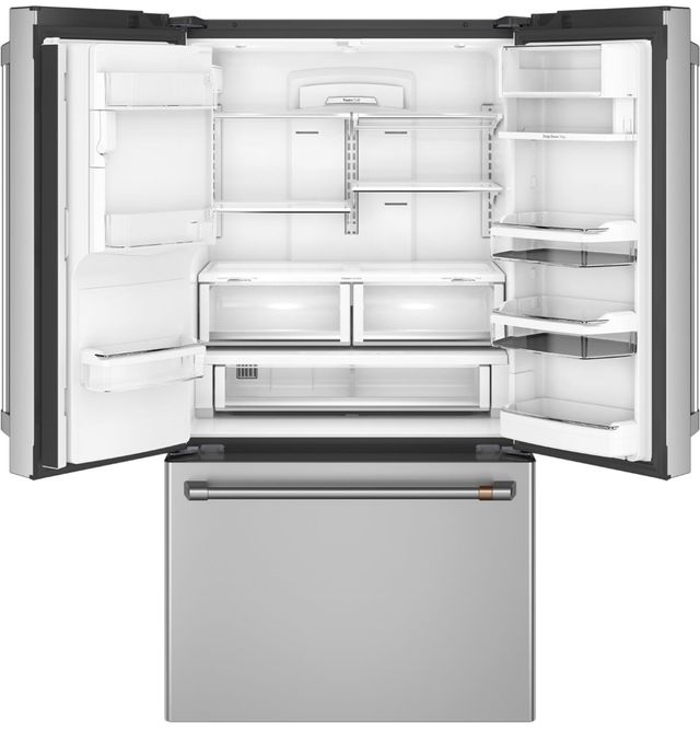 Réfrigérateur à portes françaises à profondeur de comptoir de 36 po Cafe™ de 22,2 pi³ - Acier inoxydable 1