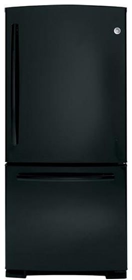 GE 20.3 Cu. Ft. Bottom Freezer Refrigerator-Black