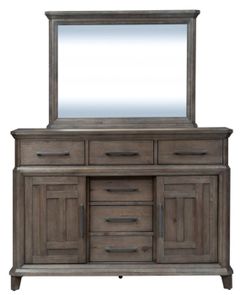 Liberty Furniture Artisan Prairie Dark Brown Dresser and Mirror