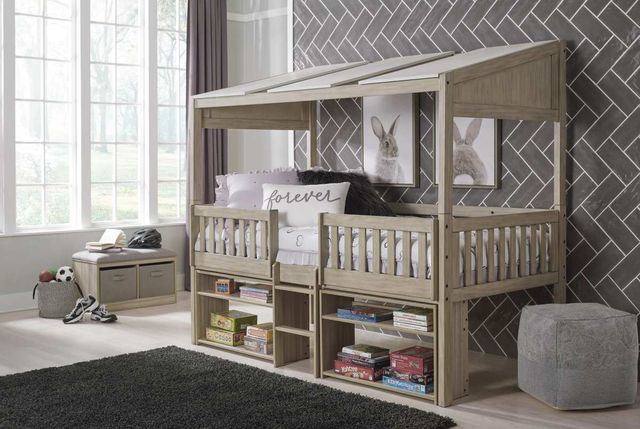 Signature Design by Ashley® Wrenalyn Two-Tone Twin Loft Bed with Under Bed Bookcase Storage-1