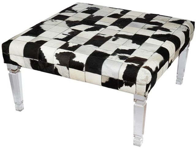 A & B Home Black/Chrome/White Upholstered Bench 2