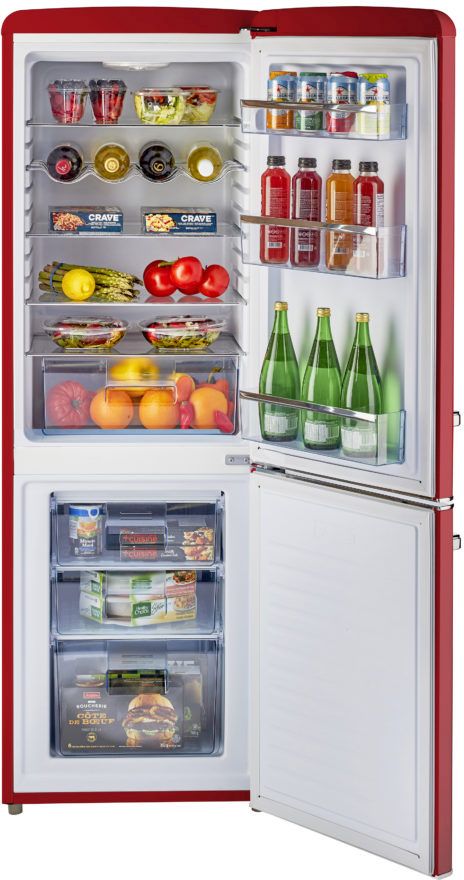 Unique® Appliances Classic Retro 7.0 Cu. Ft. Candy Red Counter Depth Freestanding Bottom Freezer Refrigerator 5