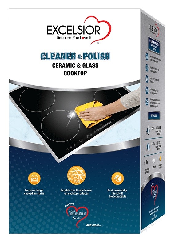 Excelsior Ceramic and Glass Cooktop Cleaner Polish Kit Burkes