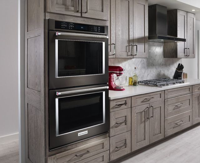 KitchenAid® 30" Black Stainless Steel with PrintShield™ Finish Electric Built In Double Oven 4