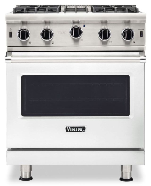 Viking® 5 Series 30" Frost White Pro Style Natural Gas Range