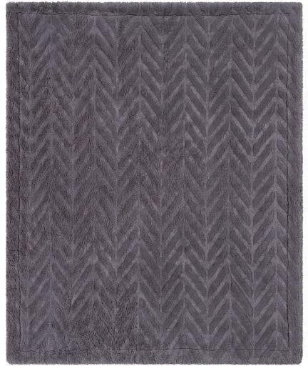 Surya Lapin Medium Gray 50" x 60" Throw Blanket-1