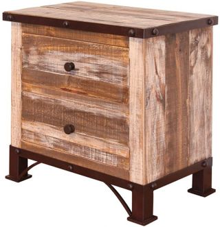 International Furniture Direct Antique Wood Nightstand