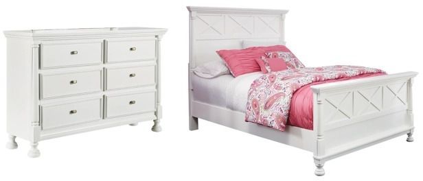 Signature Design by Ashley® Kaslyn 2-Piece White Full Panel Bed Set
