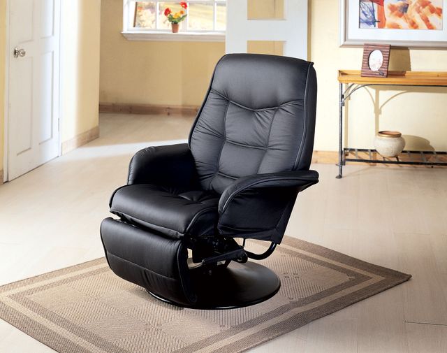 Coaster® Black Swivel Recliner With Flared Arm 1