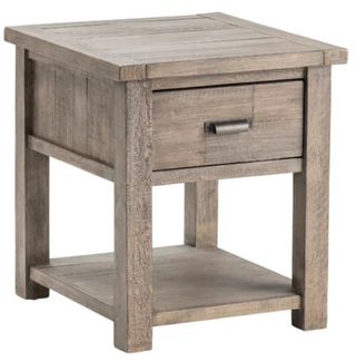 Crestview Collection Recycled Pine Distressed Grey End Table
