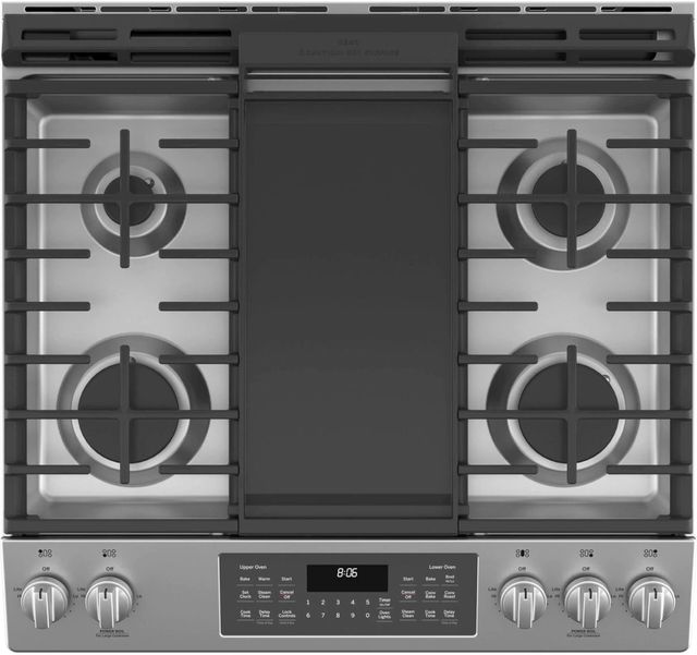 GE® 30" Stainless Steel Slide In Gas Double Oven Range-3