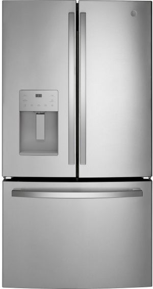 GE® 25.6 Cu. Ft. Fingerprint Resistant Stainless Steel French Door Refrigerator 4PC Package