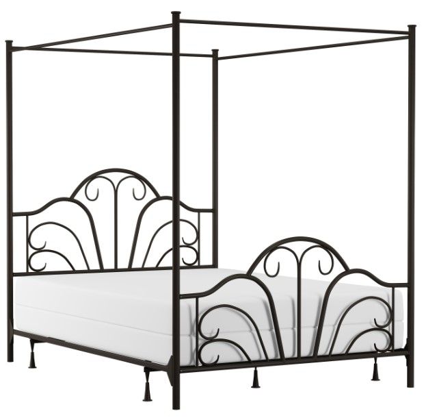 Hillsdale Furniture Dover Textured Black Queen Metal Canopy Bed