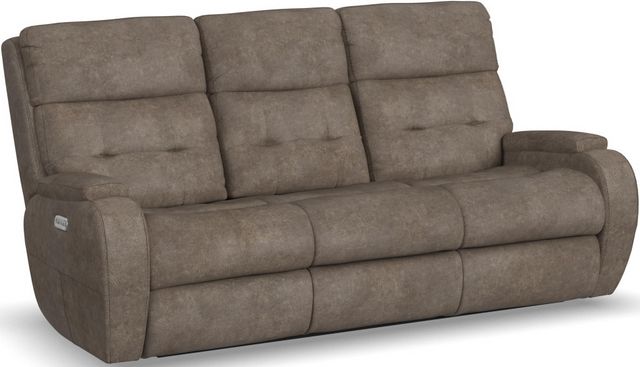 Flexsteel® Strait Power Reclining Sofa with Power Headrests-0