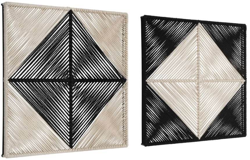 Uttermost® Seeing Double 2 Piece Black/Off-White Wall Square Set ...