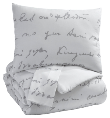 Gray/Ye Details about   Signature Design by Ashley Q388003Q Maureen 3 Piece Queen Comforter Set 