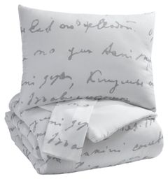 Signature Design by Ashley® Adrianna Gray/White Queen Comforter Set-Q337003Q