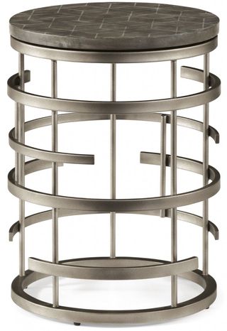 Flexsteel® Halo Antiqued Concrete/Soft Silver Round Chairside Table