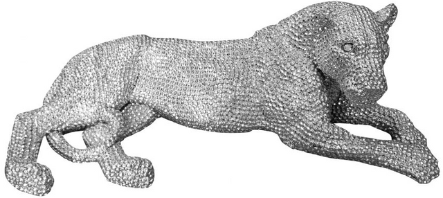 Moe's Home Collection Silver Small Panthera Statue