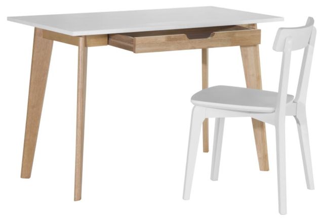 Bernards White Desk and Chair Set-0
