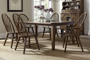 Liberty Hearthstone 7-Piece Rustic Oak Rectangular Table Set