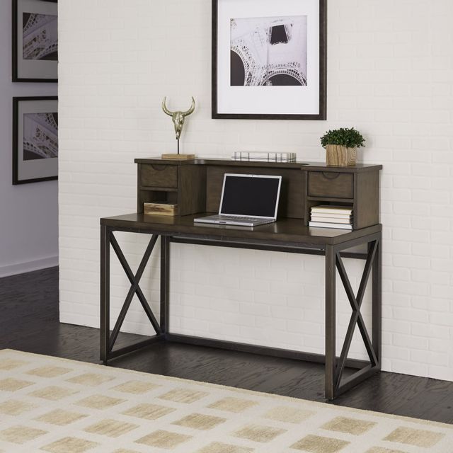 homestyles® Xcel Brown Desk with Hutch 1